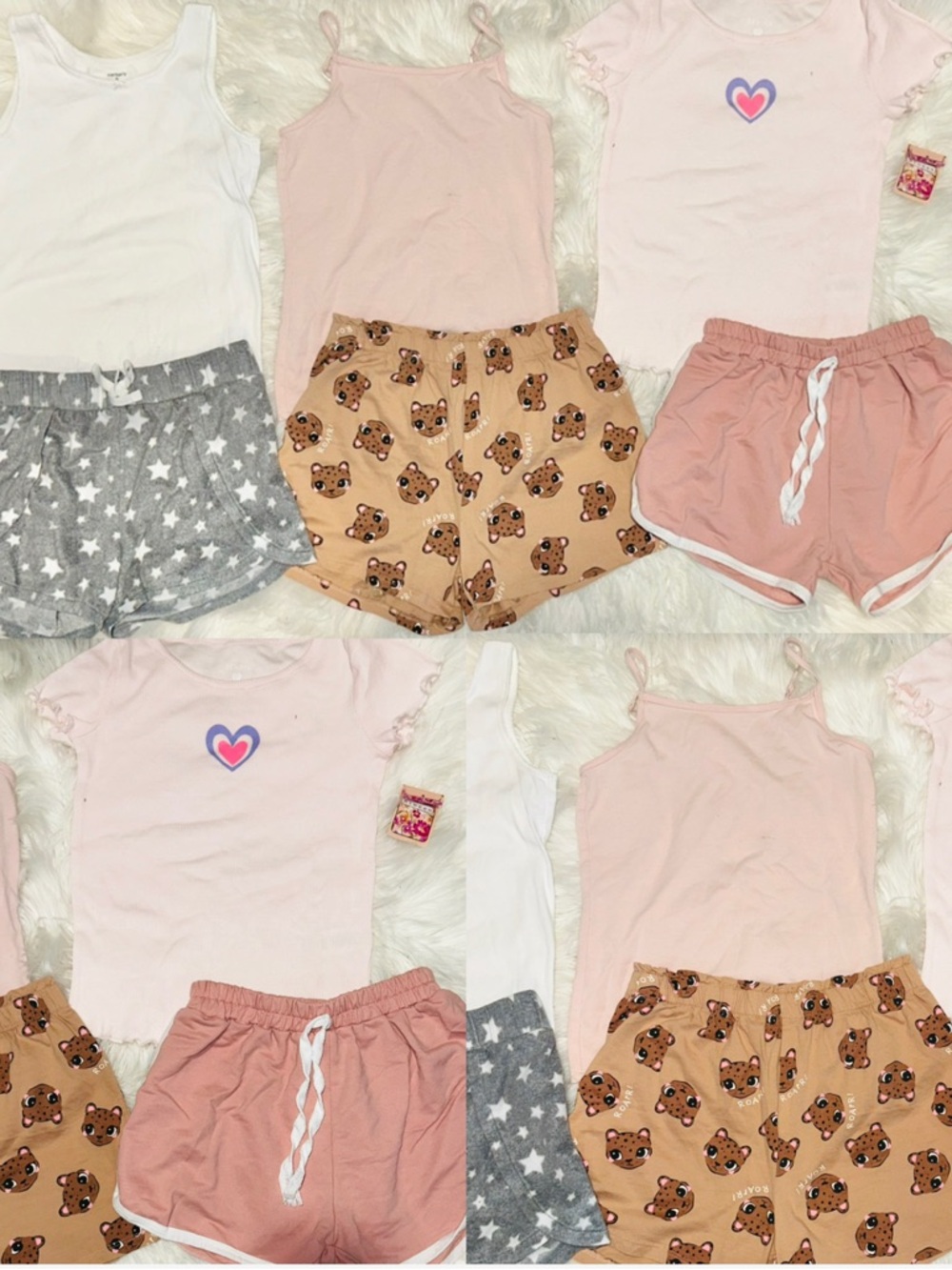H&M Girls Pink and White and Gray Matching Set